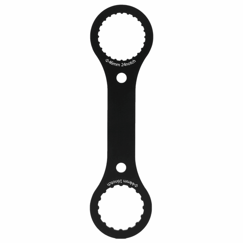 Durable Aluminium Alloy Bottom Bracket Wrench 16 24 Notch Black Bracket Spanner 44mm 46mm Hollow Crankset Tool for Mountain and Road Bikes