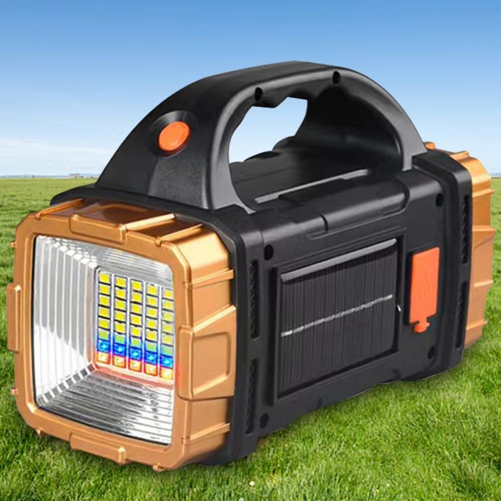 Searchlight Powerful LED LED Flashlight Solar Rechargeable IP44 Waterproof Rechargeable Flashlight 8 Lighting Modes COB Technology Portable Searchlight Hiking