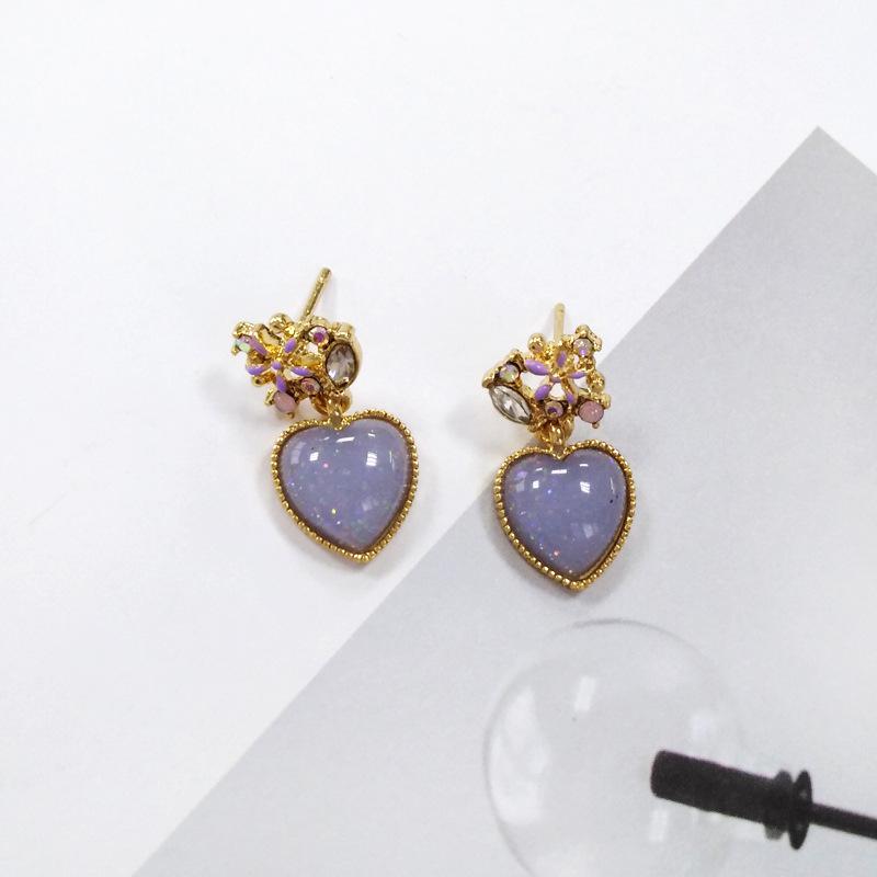 【Happy LifeStore】Sweet New Design Blue Resin Heart Drop Earring For Jewelry