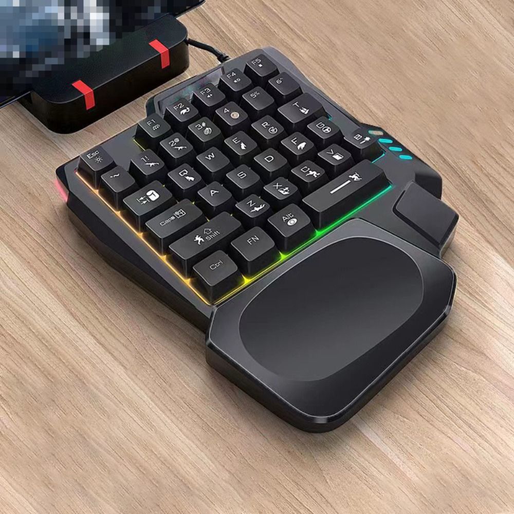Multifunctional Single Hand Keyboard Luminous Ultra-slim One Handedly Keyboard Wired Mini Gaming Mechanical Keyboard Smartphone