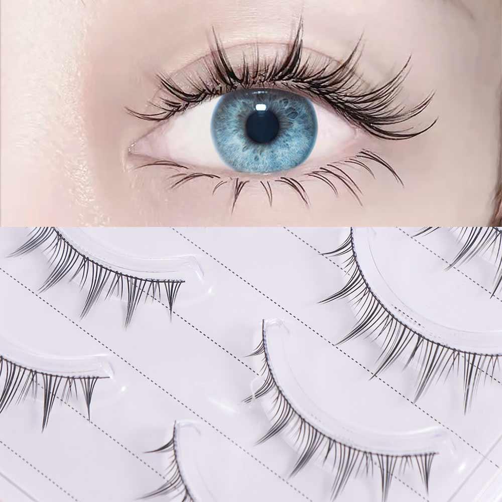 5 Pairs Waterproof Soft False Eyelashes Fluffy Natural Cosmetic Tool Reusable Portable Comic False Eyelashes Girl