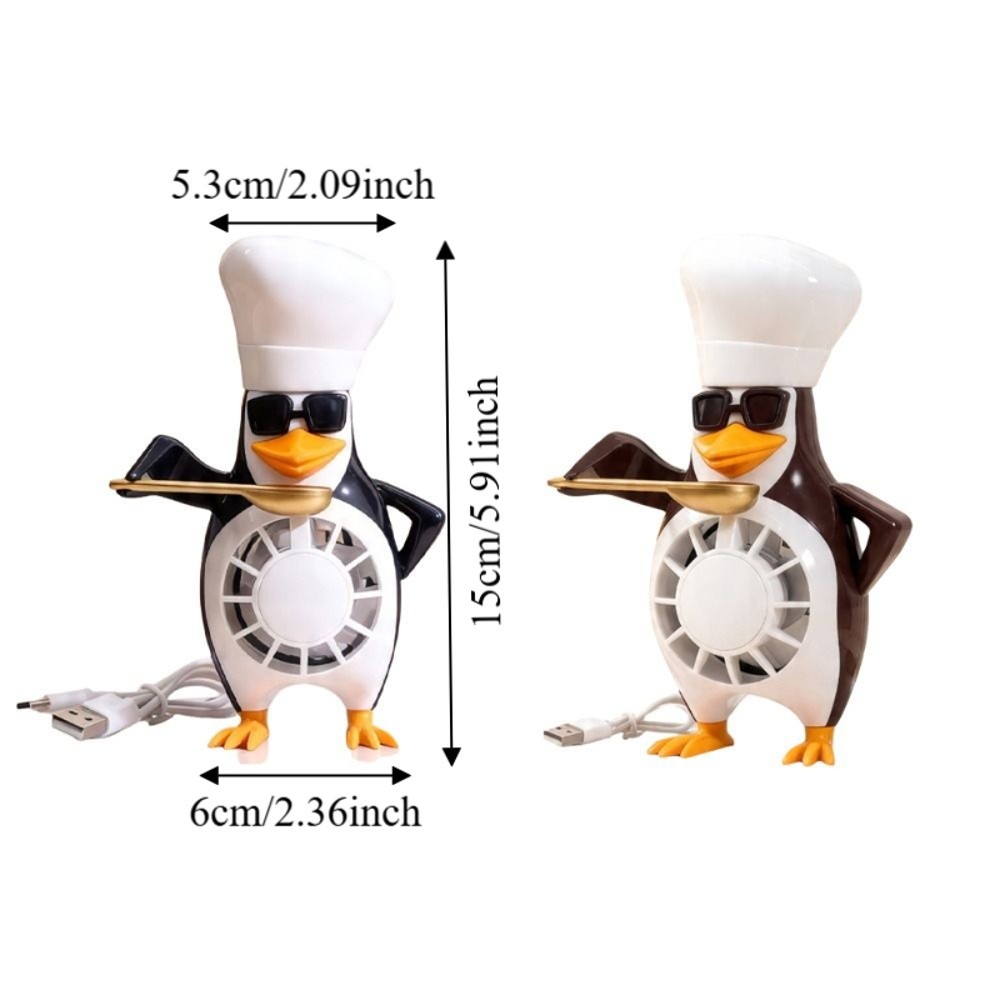 Cooling Fan Creative Design Dancing Penguin Fan Mini Size Novelty Mini Electric Fan Portable Elegant Person Cute Penguin Fan for 5w/500mAh Return Gift