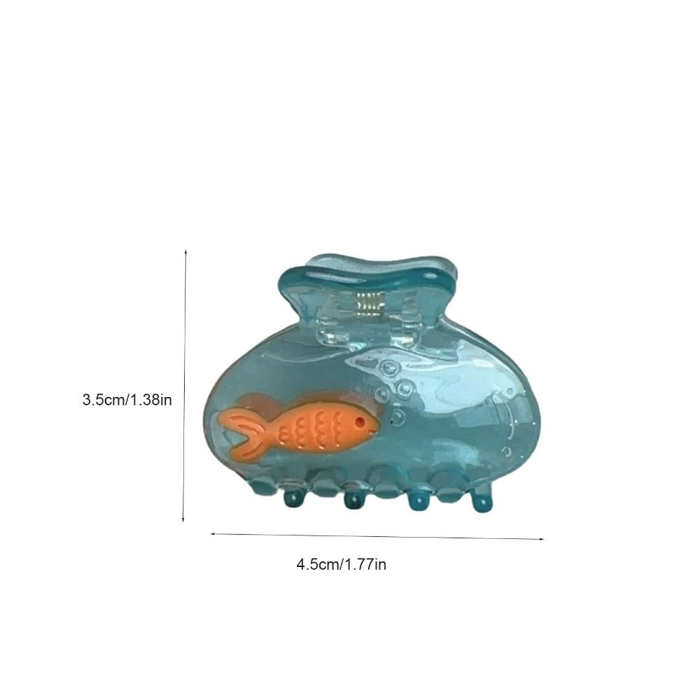 Cute Acetate Fish Hair Claw Transparent Ocean Animal Acetate Hair Claw Small Animal Hair Clip Daily