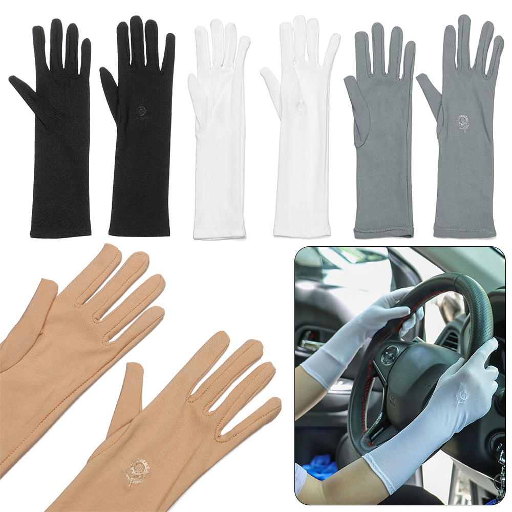 Elastic Thin Mid-long Driving Gloves Sunscreen Gloves Anti UV Etiquette Gloves