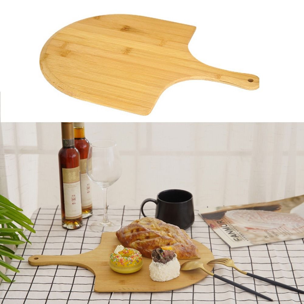 Premium Smooth Long Handle Pizza Peel Nonstick Bamboo Wood Bamboo Pizza Cutting Board Easy Storage Durable Serving Board Fruit