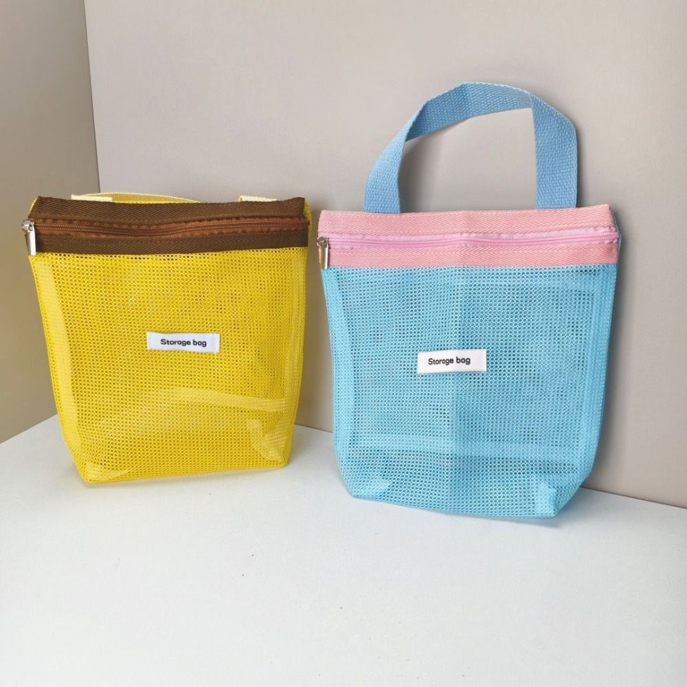 New Dopamine Mesh Toiletry Bag Portable Transparent Cosmetic Bags Large Capacity Underwear Storage Bag Makeup Toiletry