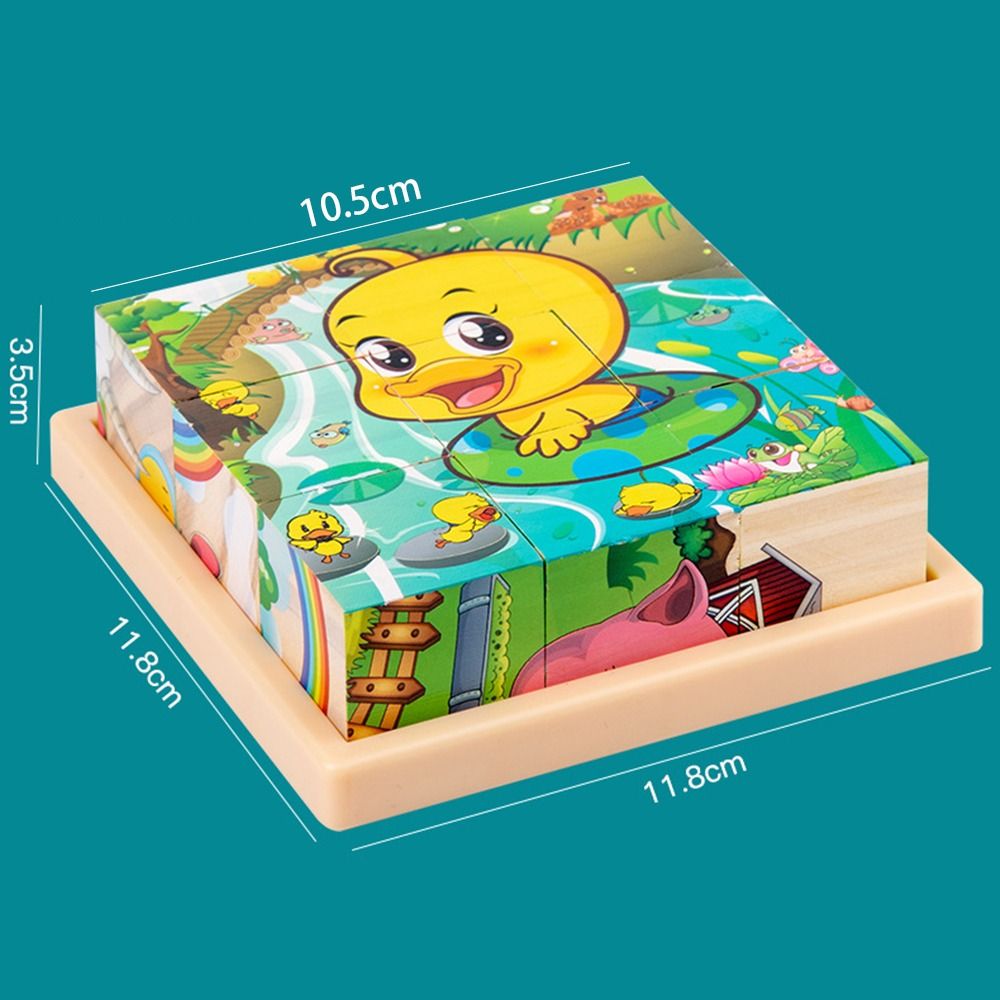 Brain Teaser Jigsaw 3D Cube Puzzle Dinosaur Montessori Wooden Puzzle STEM Learning Bricked Up Magnetic Puzzle Kids