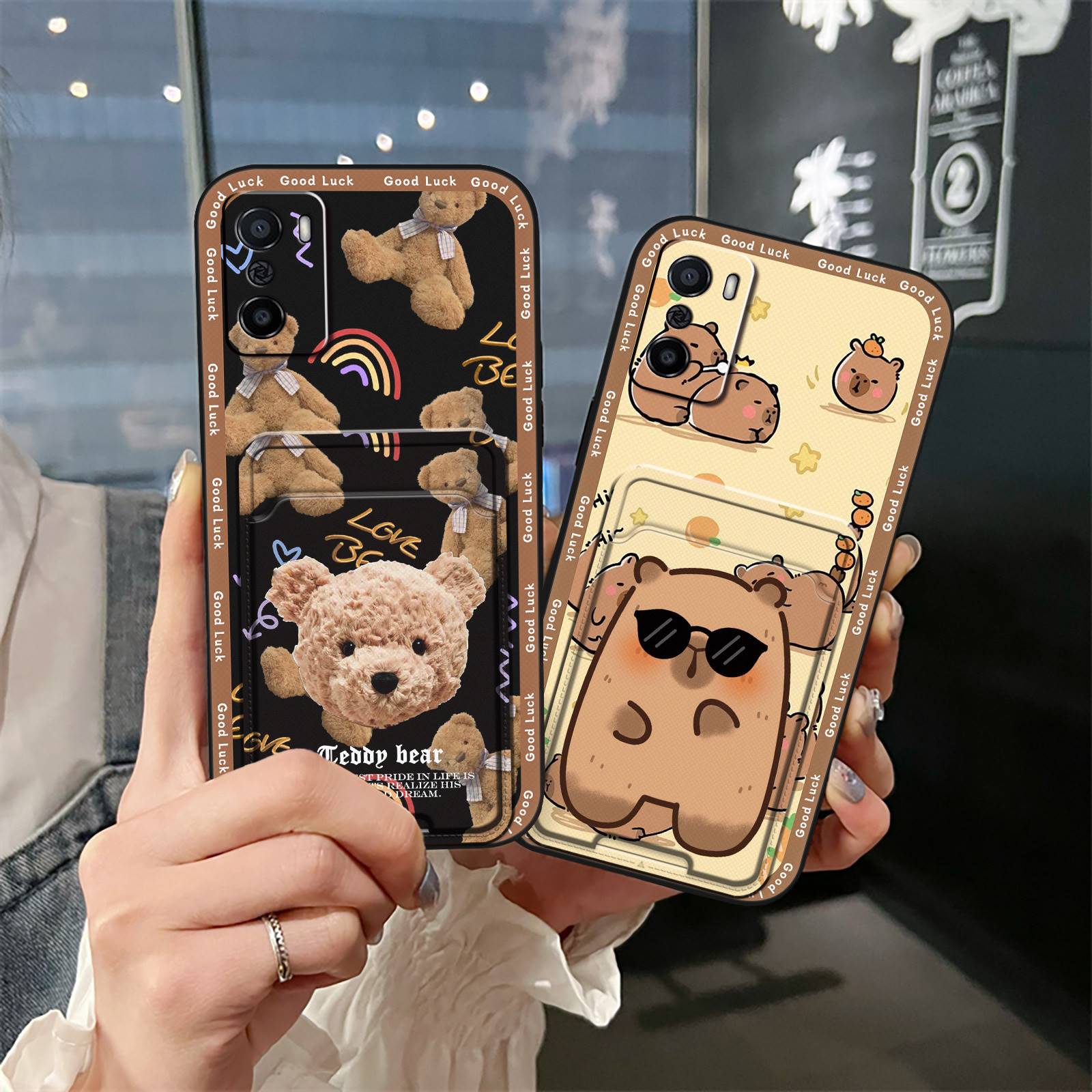 Card bag Durable Phone Case For OPPO A5 Pro 5G Global Card sleeve Dirt-resistant protective Cute Card slot Back Cover