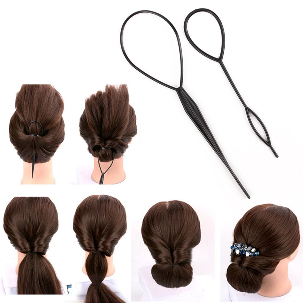 Plastic DIY Hairdressing Tool Hairdressing Accessories Loop Tail Clip Ponytail Creator Hairstyle Tool Pull Needle Crochet Braids Hair Styling Maker For Ponytail Pigtails