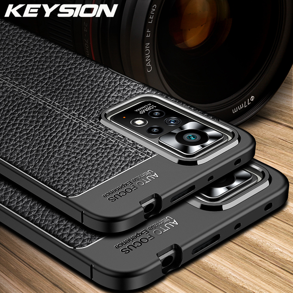 Wenefang KEYSION Shockproof Case for Remi Note 11 Pro 5G 11S Global Leather Texture Silicone Phone Cover for POCO X4 GT M4 Pro X4 Pro 5G