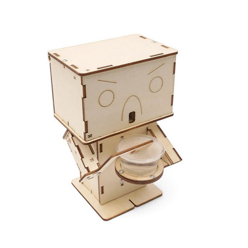 Wooden Puzzle Games Technology Technologia Science Experimental Tool Kit DIY Bubble Blowing Robot Model for Students