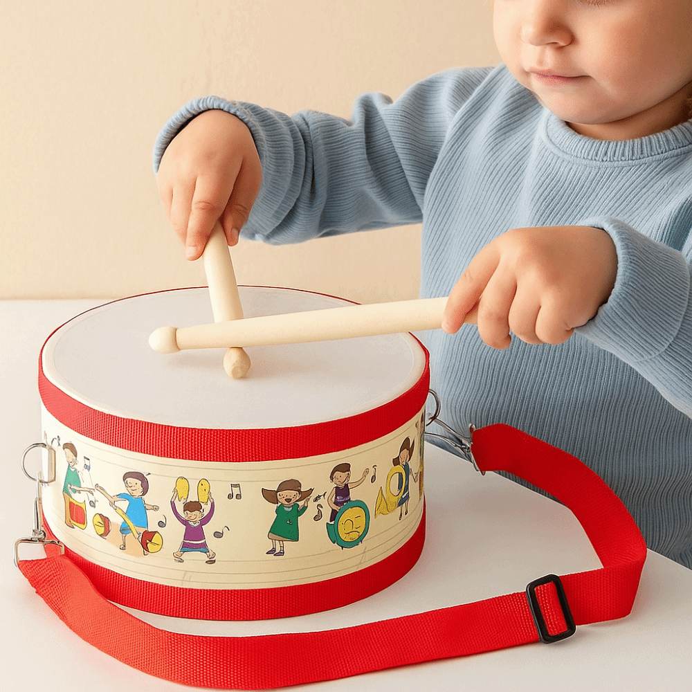 Sound Training Games Double Sided Instrument Hand Drum Toys Montessori Percussion Instrument Musical Instrument Toys Beat Portable Wood Kids Drum Toys Children Baby