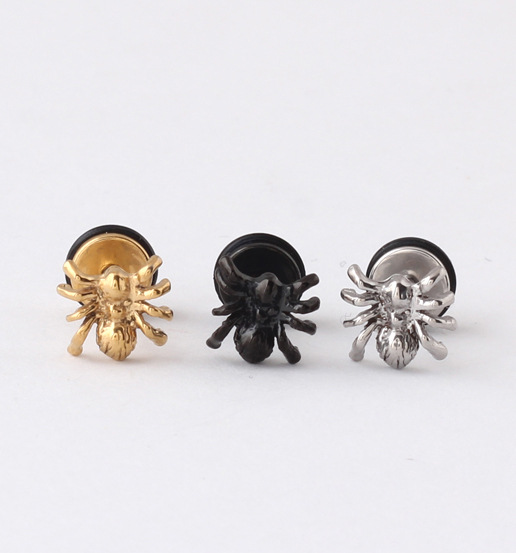 【Top Picks】Trendy men's personality non-mainstream cute spider small earrings female casting titanium steel ear bone earrings ZZ49