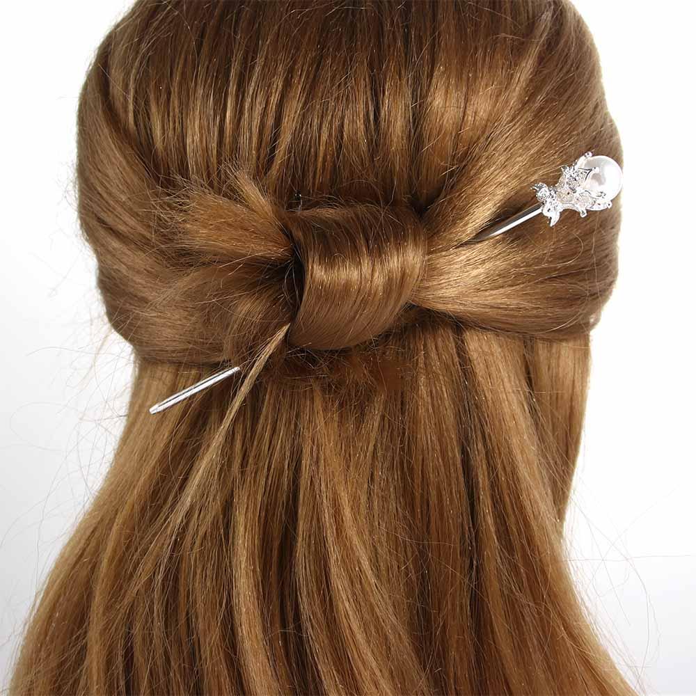 Women Elegant Metal Chinese Style Color Hair Accessories Hairpin Hair Clip Hair Sticks
