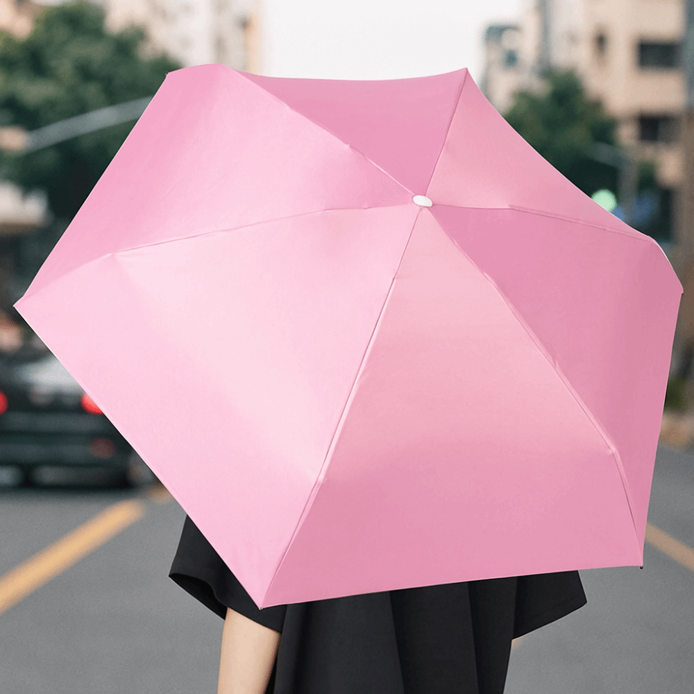 Easily Store Anti UV Mini Compact Pocket Umbrella Windproof Portable Five-Folding Parasol Lightweight Sun Shade Parasol Outdoor