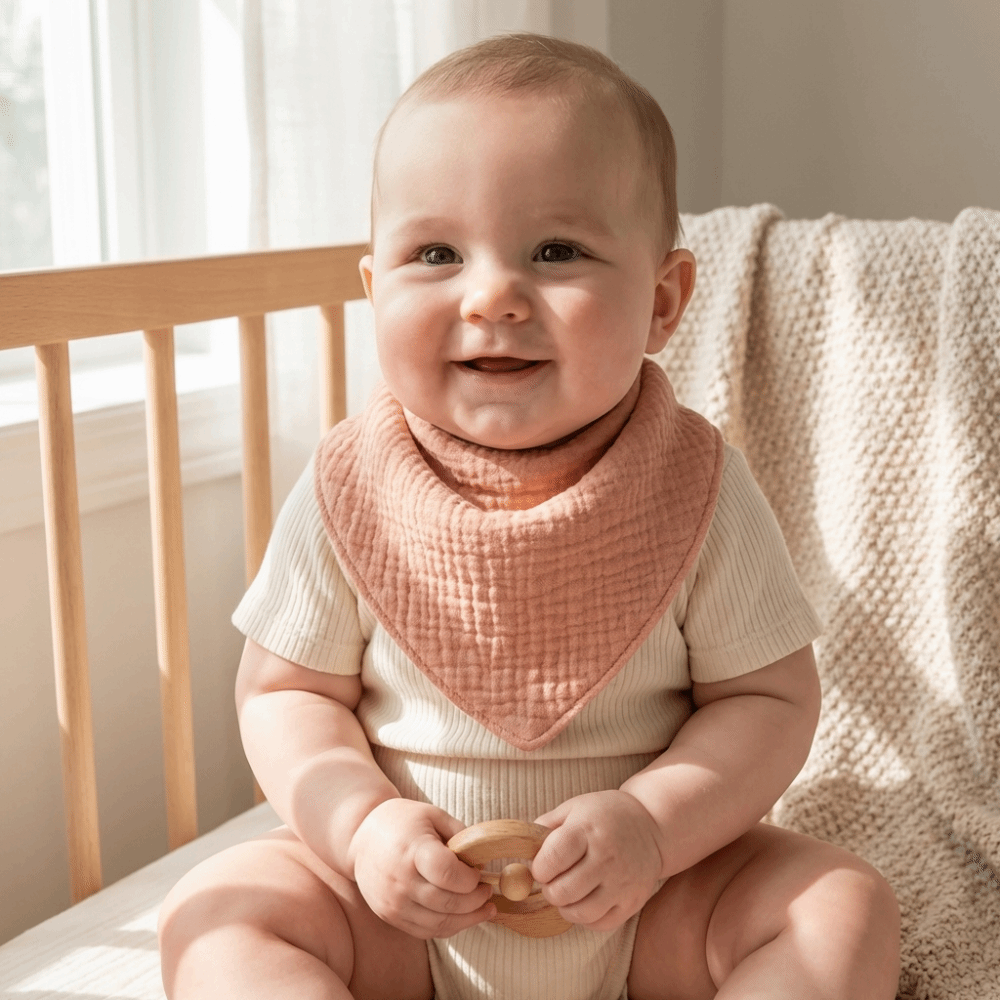Handkerchief Style Cotton Material Newborn Feeding Saliva Towel Soft Absorbent Baby Burp Cloth Solid Color Triangle Shape Drool Bandana Bib Infant Care