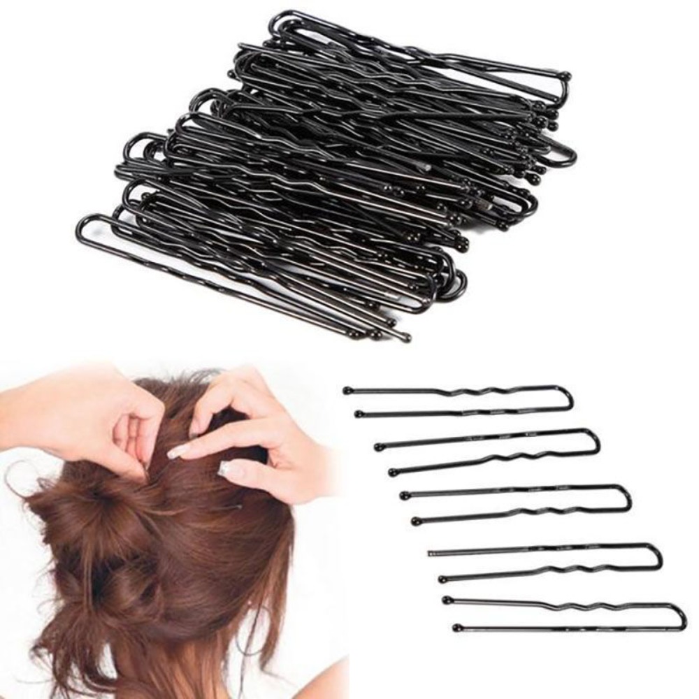 50pcs Hair Accessories Lady Hairpins U Shape Barrette Hair Wave Clip Salon Grip Clip Black Hair Clips Sturdy Bridal Bobby Pin Women