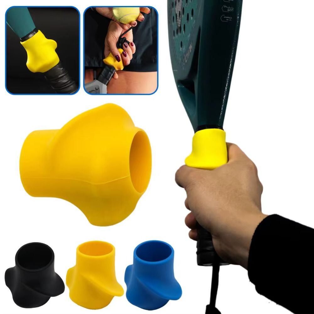 Universal Fit Anti-Slip Tennis Racket Grip Corrector 3 Colors Portable Size Racket Grip Correction Device Elastic Soft Racket Grip Correction Tool All Racket Sports