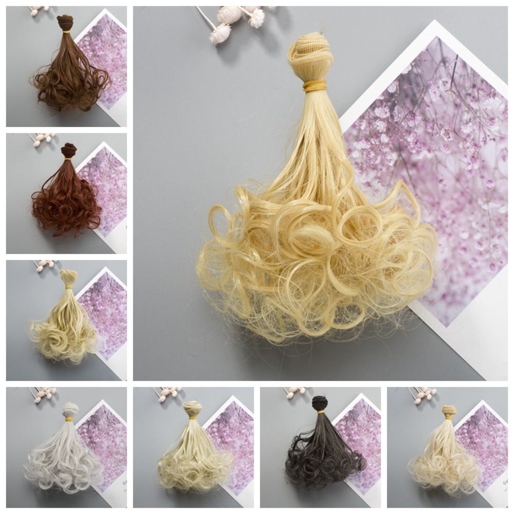 Doll Accessories 15*100cm BJD SD Curly Hair Multicolor Curly Hair All Dolls Hair Wig Heat Resistant Fiber Handmade Cataleya Doll Wig Kids Gifts