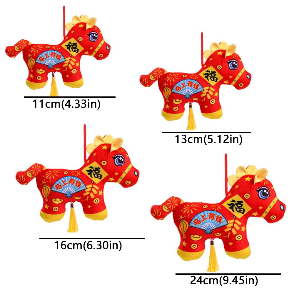 Cartoon Cute Plush Horse Doll Pendant 2026 Year of Horse Kawaii Stuffed Animal Horse Plush Toy Simulation Pony Figurine Student Bag