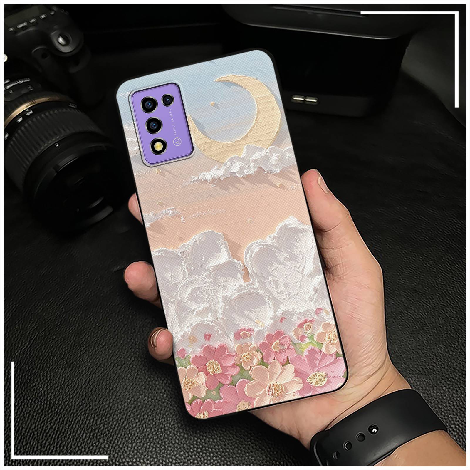 Anti-knock Full wrap Phone Case For ZTE Libero 5G iii/A202ZT TPU Cute Durable Anti-dust flower Cartoon Shockproof