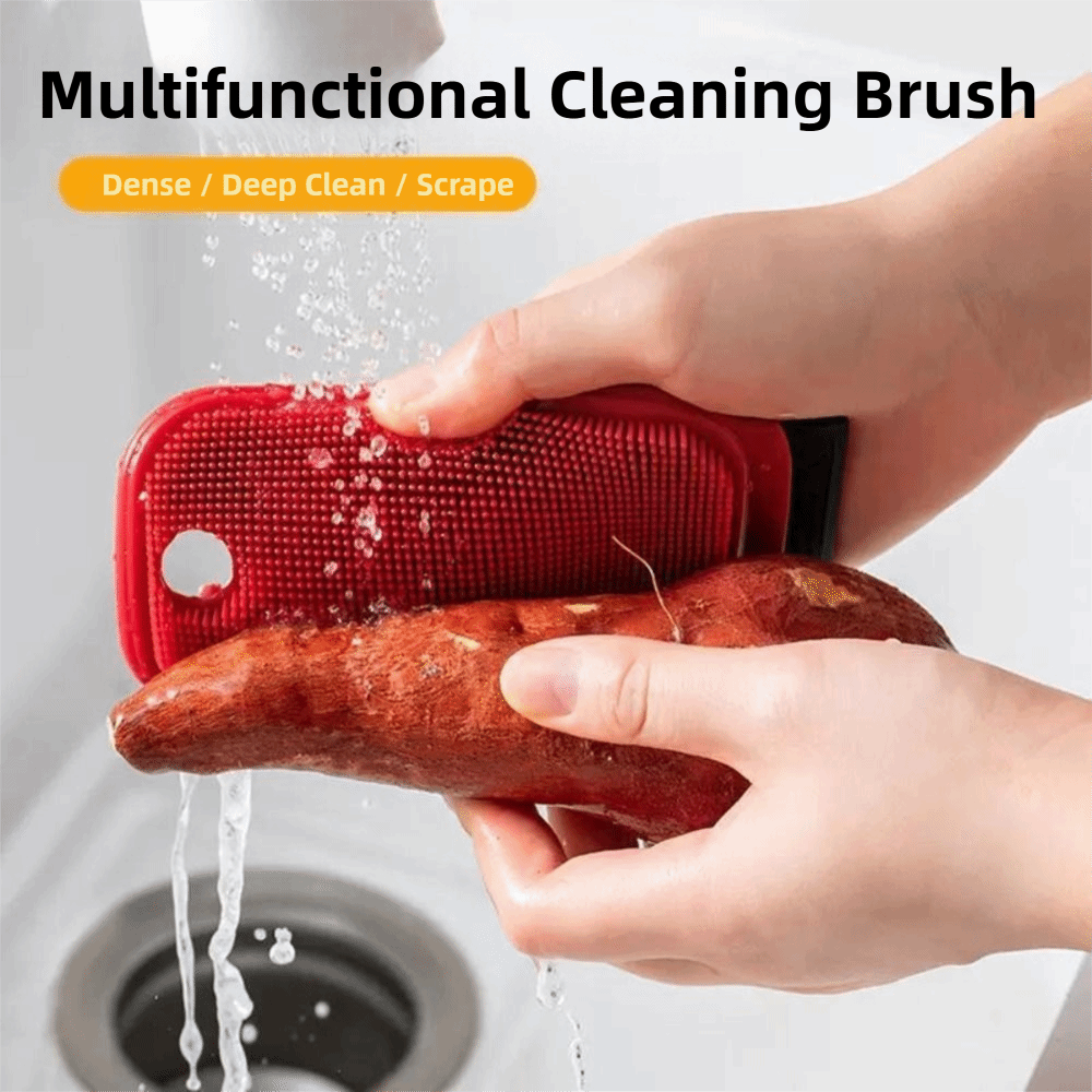 2Pcs Hair Remover Multifunctional Fruit Vegetable Brush Food-grade Soft Rubber Pet Bath Brush Peeler Scraper Silicone Silicone Dish Brush Dish Washing