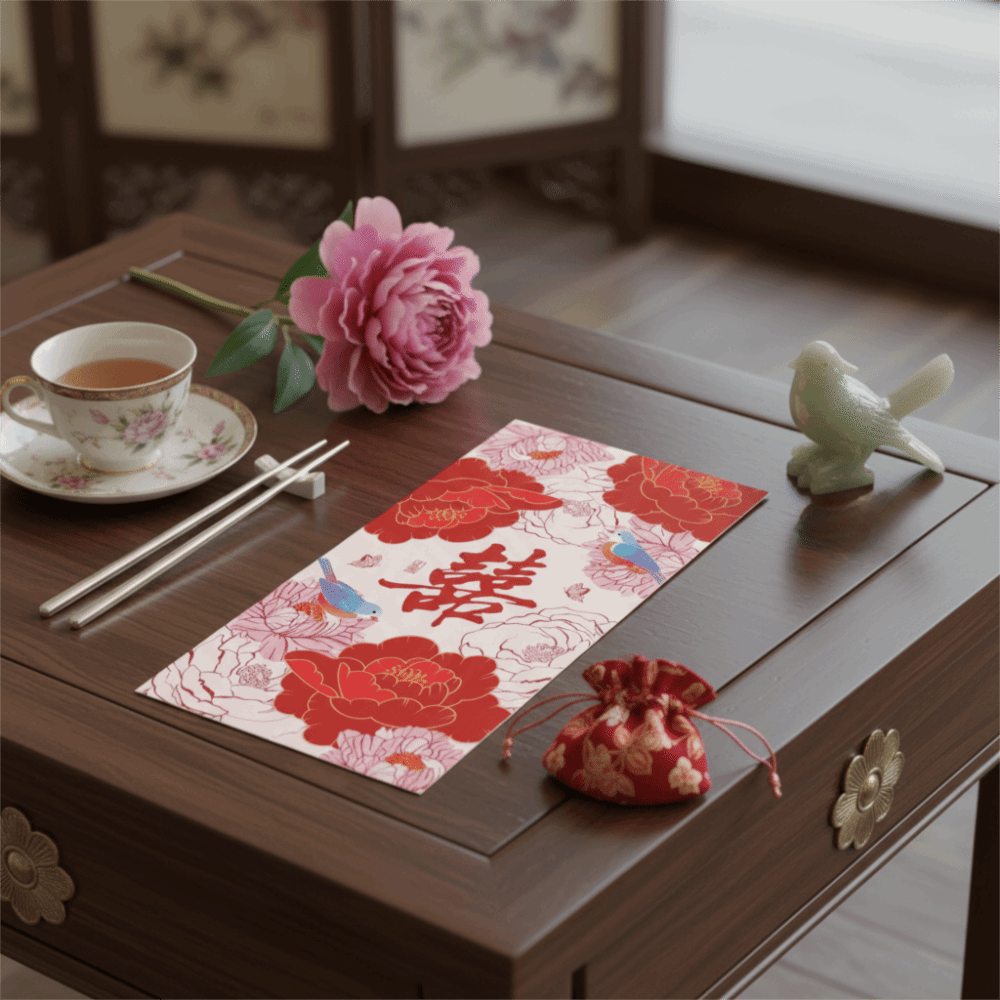 6PCS/SET Festive Accessories Traditional Red Envelope Red Color Printing Red Bag Hard Paper Magpie Pattern Horse Year Red Envelope New Year Party