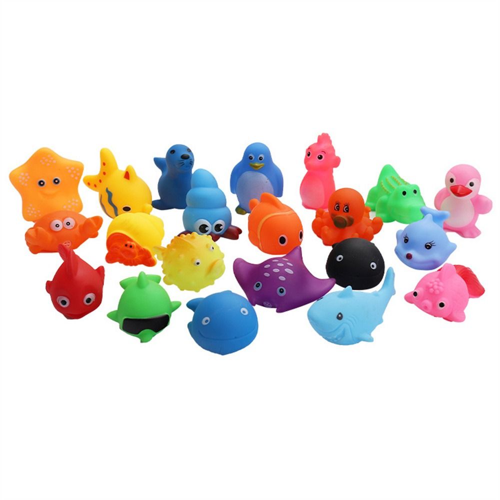 Cute for Colorful Sound Squeaky Squeeze Children Bath Swimming Water Baby Bath Float Shower
