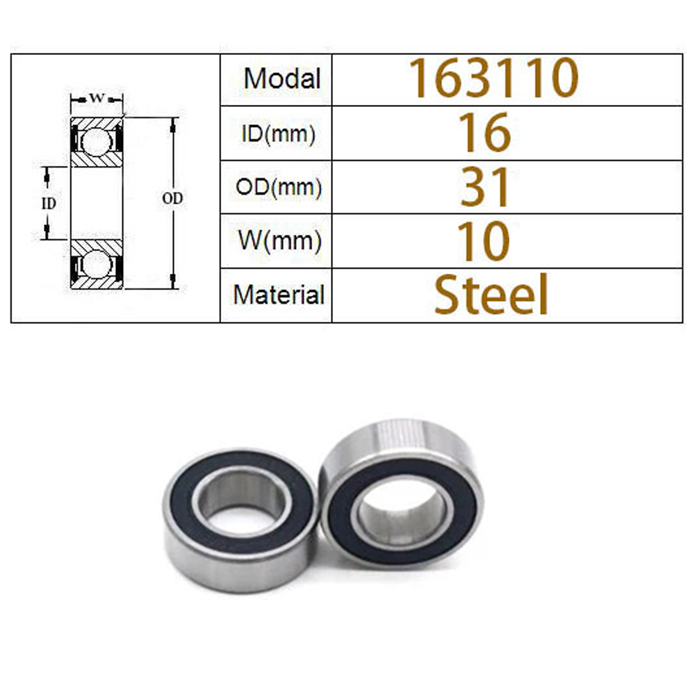 Durable 16*31*10mm Double Sealed Chrome Steel Bottom Bearing 163110-2RS Bicycle Bearing Ball Bearings
