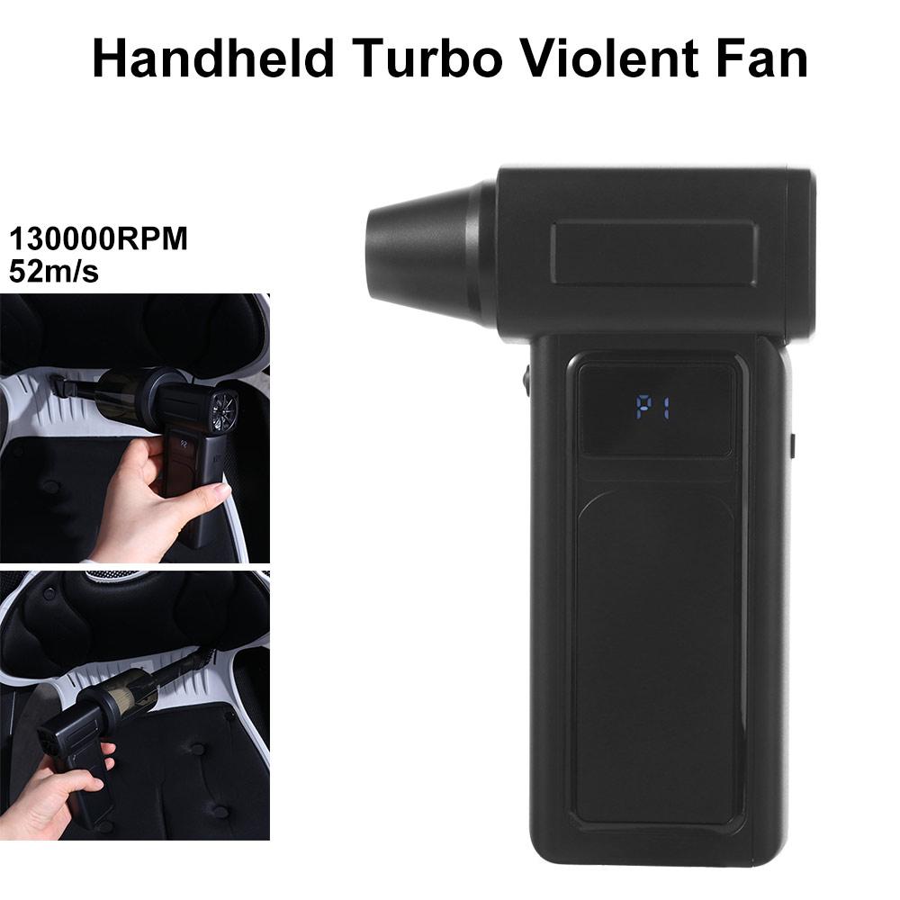 Multifunctional 130000 RPM Handheld Turbo Violent Fan Digital Display Illumination Powerful Dust Blower Powerful Airflow High-Speed Brushless Motor Blowing Snow