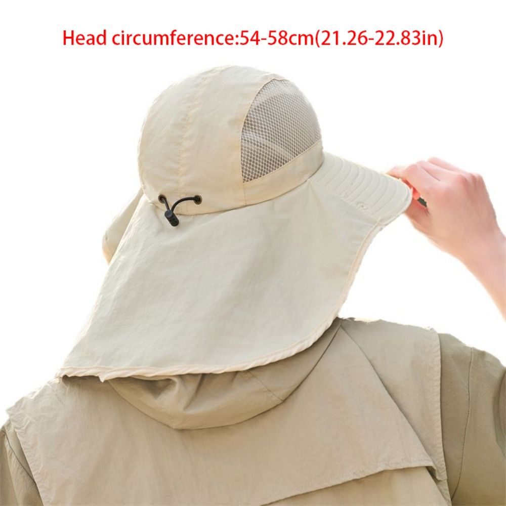 Fashion Mesh Men Fishing Hat UV Protection Sunscreen Outdoor Sun Hat Adjustable Mountaineering Male Fisherman Cap Summer