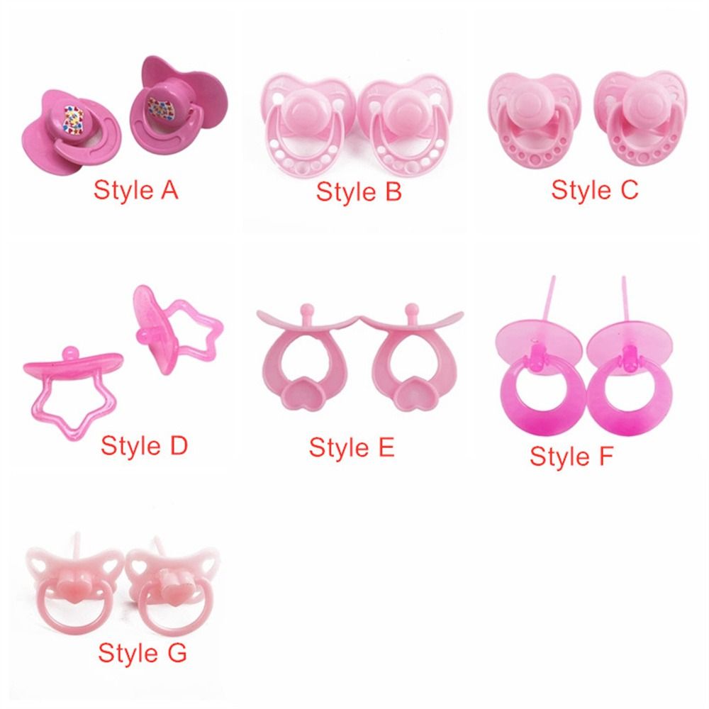 Play House Supplies Pretend Play Doll Pacifier DIY Decoration Feeding Miniature Pacifier Plastic Pink Pacifier Toy Doll Accessories