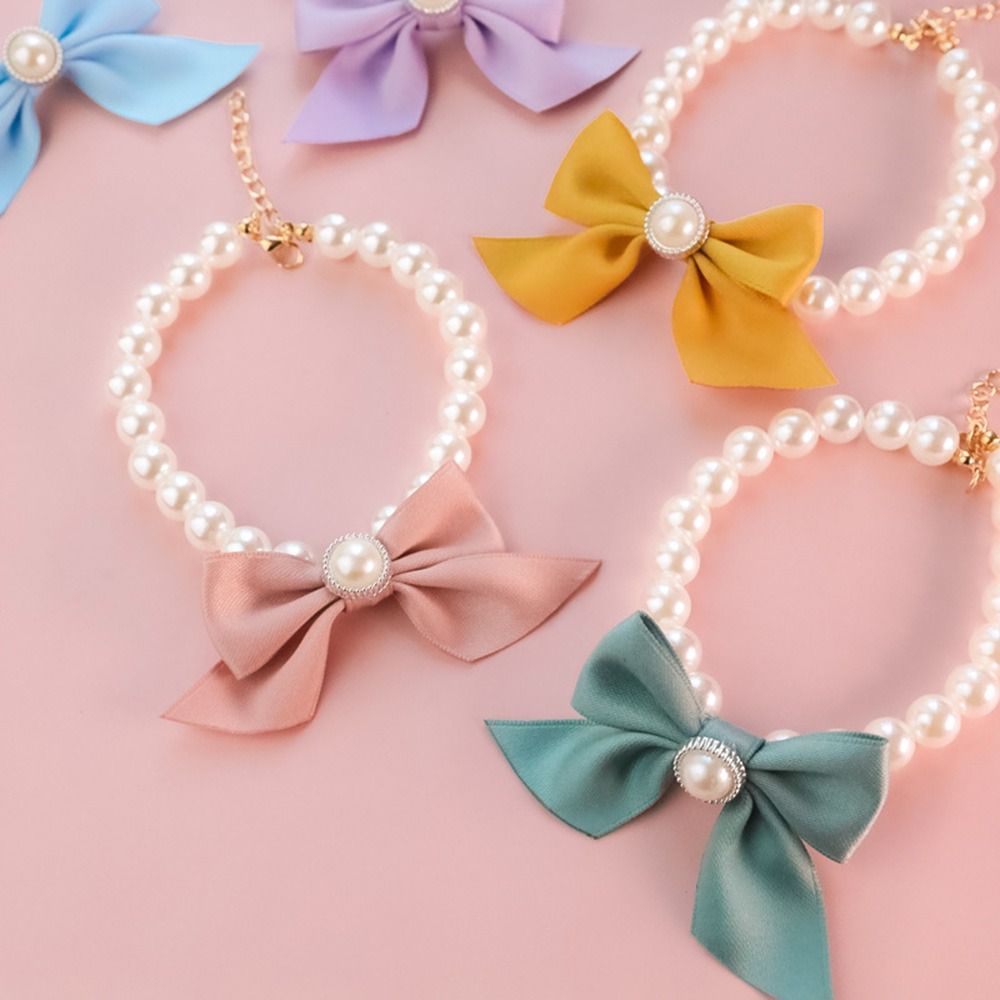 Bow Lovely Kitten Puppy Dress Up Pet Decorative Jewelry Cats Collar Dog Necklace Dog Leash Pet Collar