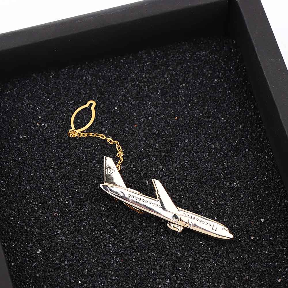 【Exclusive Discount】1 PC Simple Man's Tie new arrivals Golden plating Shape High Quality Plane cufflinks Stick pin Wedding gift