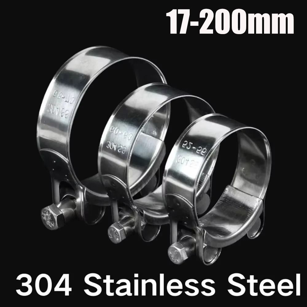 New 304 Stainless Steel Hose Clamps T Bolt Powerful Tube Clamps Pipe Clip