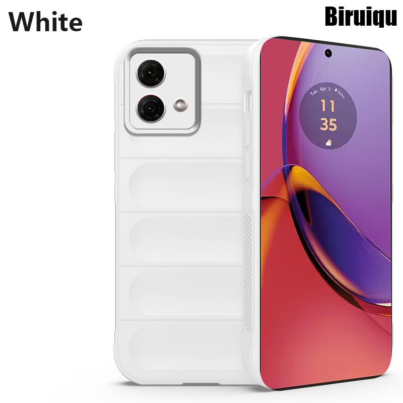 Biruiqu For Motorola Moto G84 Illusionary Shield Silicone Soft Shell Anti-fall And Shock-absorbing Protective Phone Case