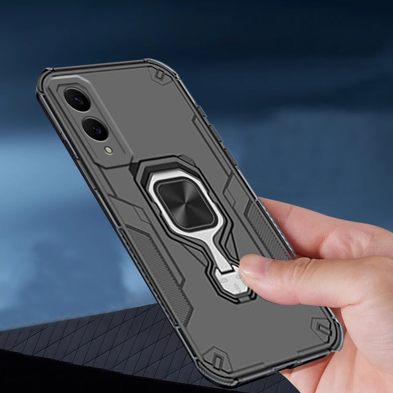 Biruiqu For Samsung Galaxy A16 Soft TPU+Hard PC Fashionable Anti Drop and Shock Absorber Soft Shell with Kickstand
