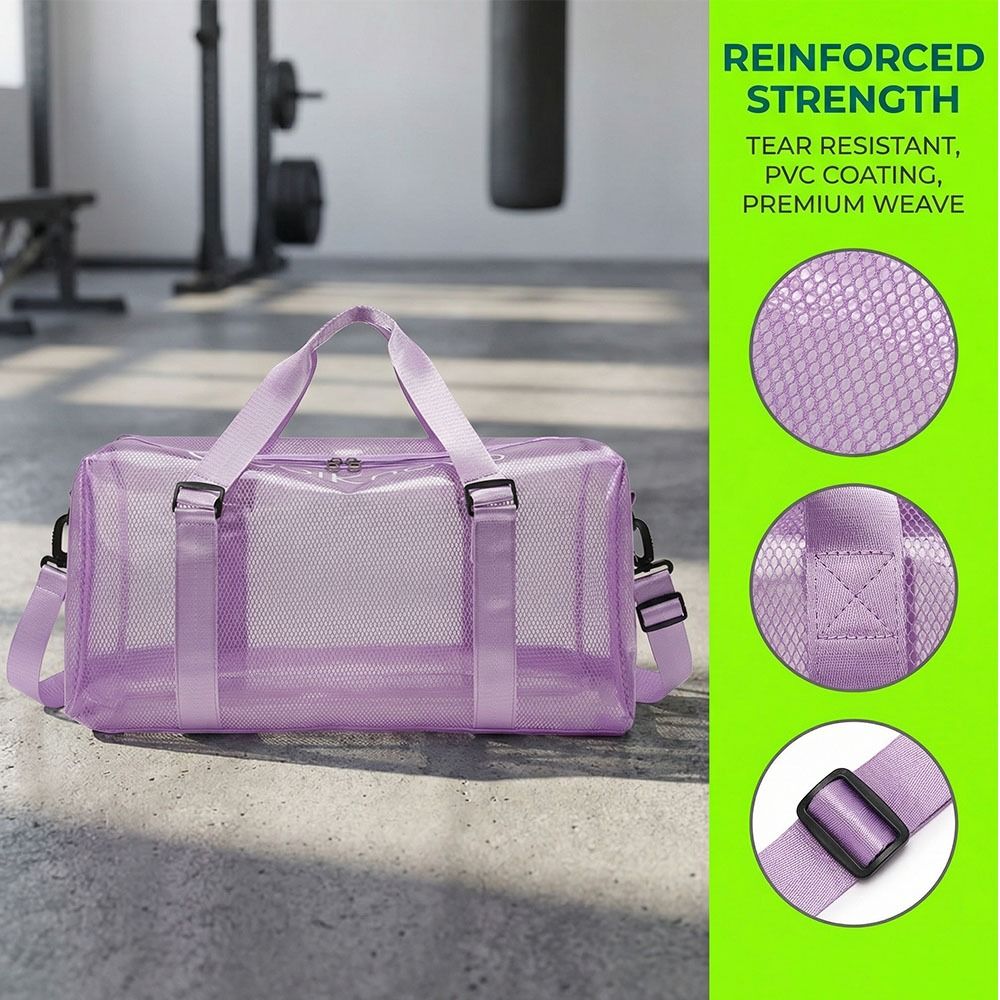 Portable Water Resistant PVC Travel Bag Waterproof Large Capacity Gym Sport Bag PVC Shoulder Fitness Transparent Bag Summer Beach
