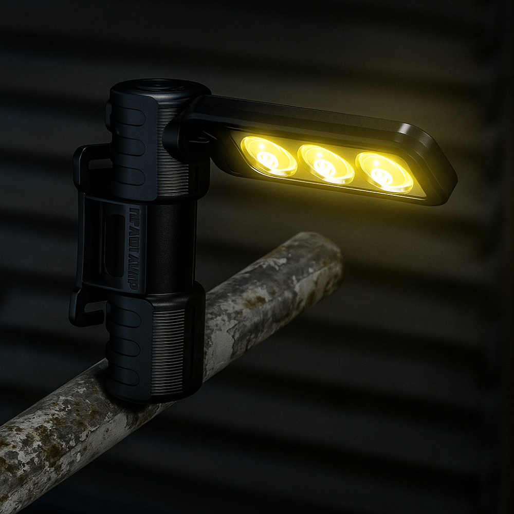 Portable Flashlight 6-Modes Dimming Handheld Worklight Rechargeable Waterproof Design Portable Gym Lamp Foldable Portable 180-Degree Rotation COB LED Work Light Construction