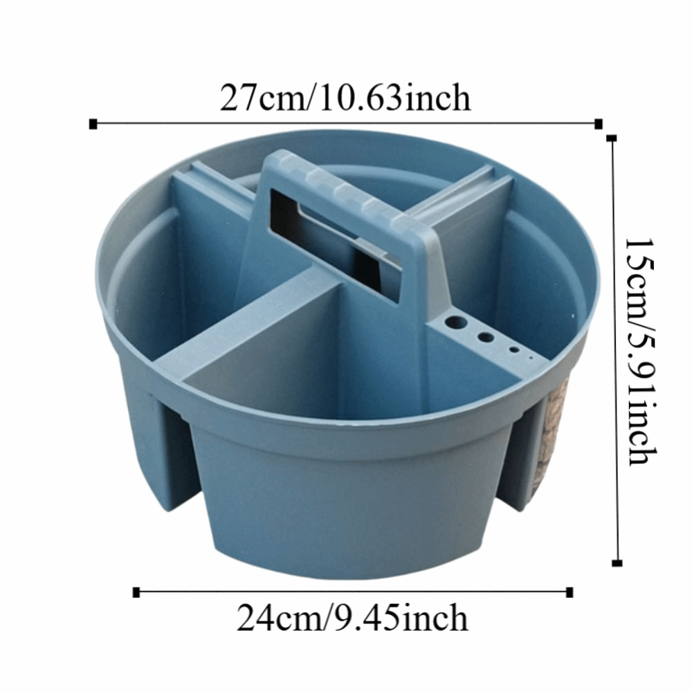 Easy To Carry Plastic Material Divided Box Four Compartments Thickened Design Storage Box Portable Size Handheld Round Parts Box Home Use