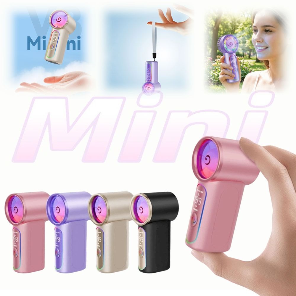 Convenient Lightweight Mini Handheld Fan Mini Size Rechargeable Rechargeable Fan Compact Design Powerful Turbo Airflow Lightweight Fan Hiking