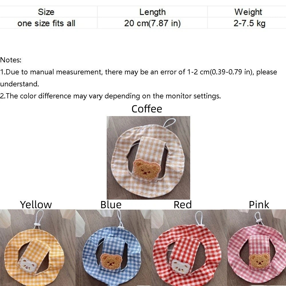 Cute Cartoon Pattern Dog Fisherman Hat Adjustable Plaid Print Cat Sunscreen Hat with Ears Hole Breathable Dog Visor Hats Outdoor