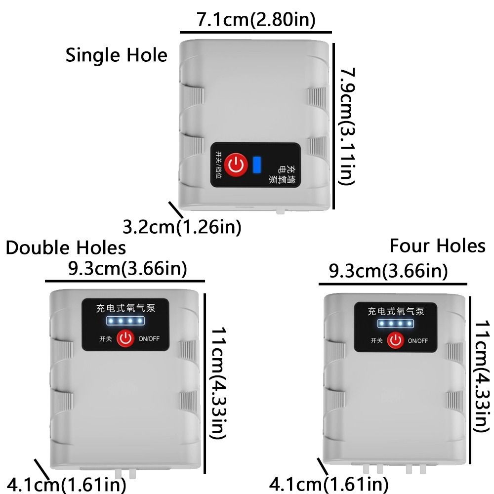 Pet Supplies Rechargeable Aquarium Oxygen Pump Ultra Quiet Real-time Power Display Fish Air Pump Energy Efficient High Air Flow Aquarium Oxygenation Fish Farming
