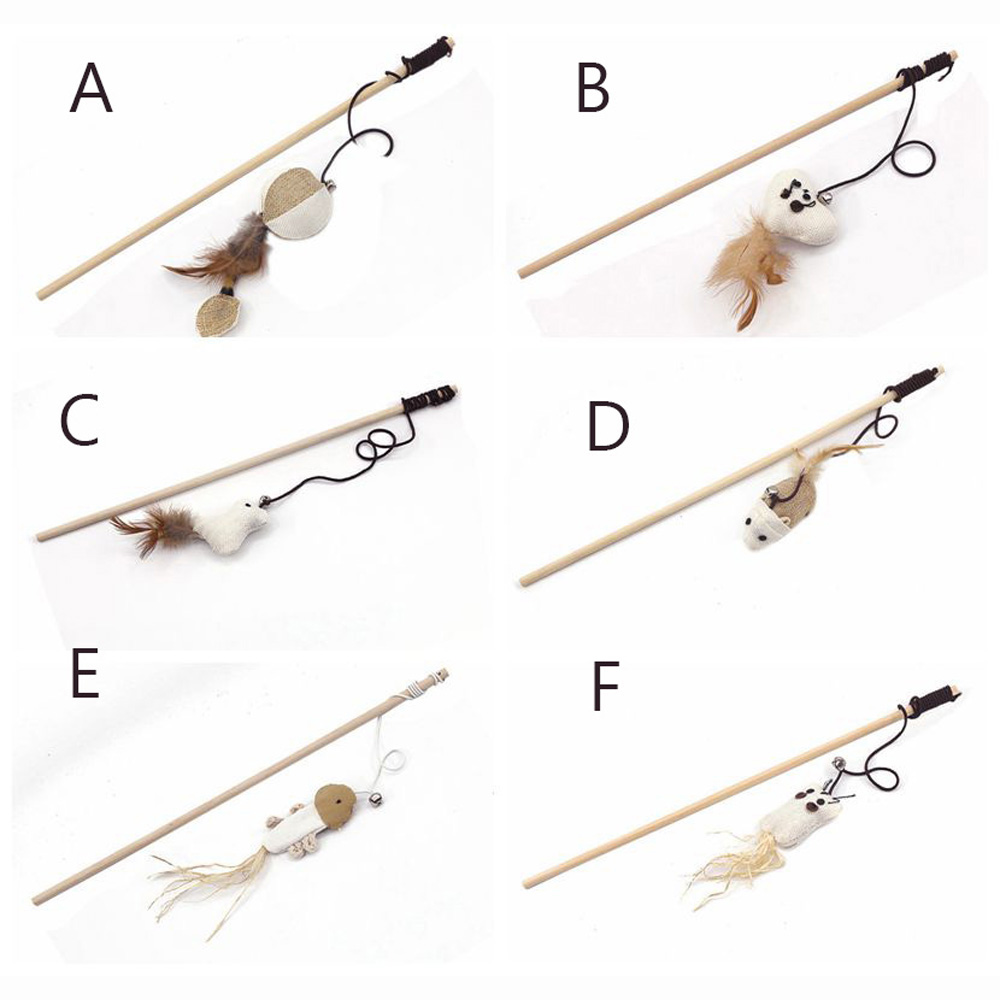 Cute Funny With Mini Bell Training Mouse Scratching Interactive Stick Tease Cat Rod Cat Pet Supplies