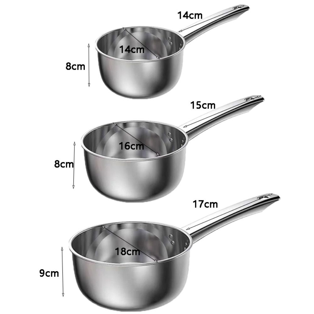 Durable Long Handle Stainless Steel Water Ladle Thicken Rustproof Water Scoop Pan Lightweight Milk Pot Soup