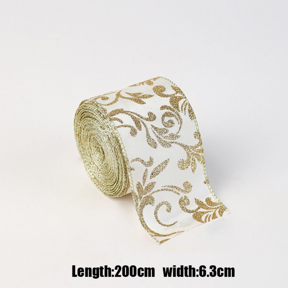 Light Wire Edge Christmas Ribbon Weaving Mesh Yarn Wrapping Christmas Tree Ribbon Classic Xmas Bows Fabric Craft Ribbon Party Decor