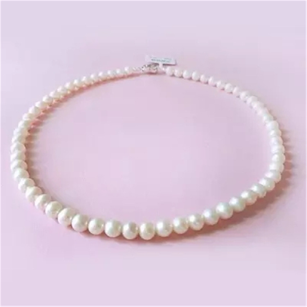 【Exclusive Discount】1pc freshwater White South Sea Shell pearl necklace stones Round Beads Flower Clasp for wo 8MM pearl jewelry