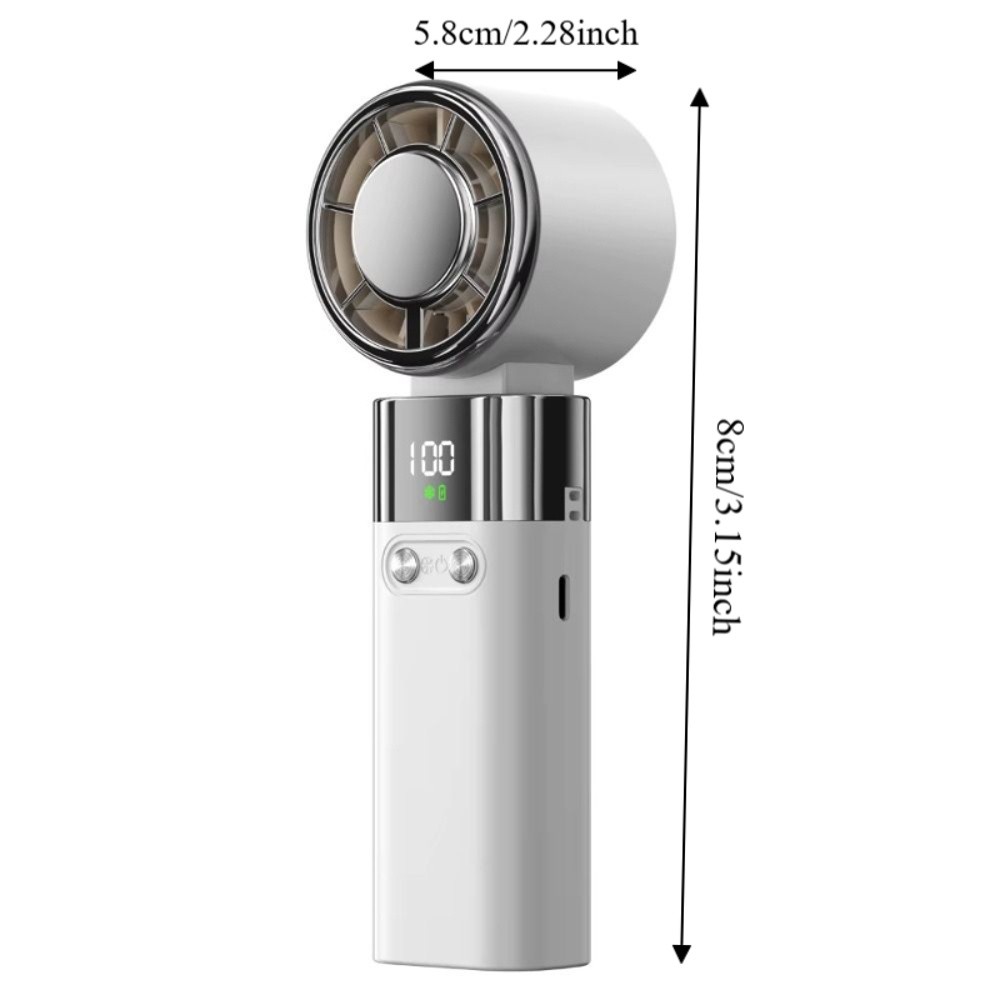 Compact Bladeless Design Handheld Mini Fan Foldable 100 Gear Wind Personal Cooling Fan Ice compress Cool Powerful Airflow Small Air Cooler Summer