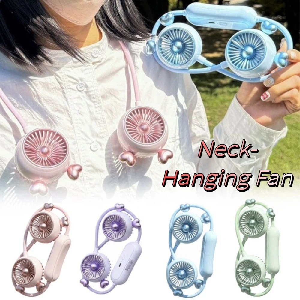 Shiny Star Foldable Design Hanging Neck Fan Rechargeable Quiet Operation Portable Neck Fan Hanging Hands Free Fan Personal Use