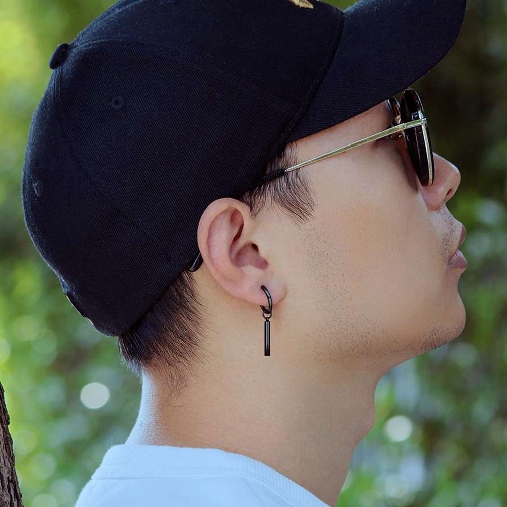 Cool Simple Stars Round Tassel Women Ear Studs Earrings Men Hoop Earrings Stainless Steel